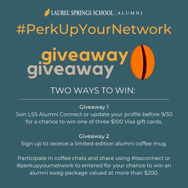 Claim your official alumni association “Perk Up Your Network” coffee mug by submitting your name and current mailing address on LSS Connect.
