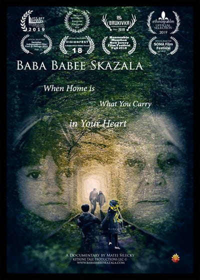 Movie poster for documentary film "Baba Babee Skazala [Grandmother Told Grandmother]", which has screened at nine film festivals in five countries. 